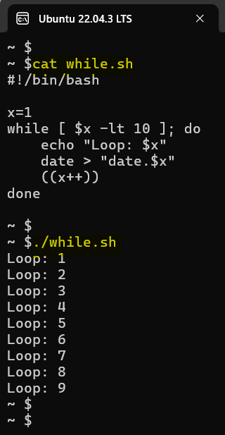Iterating with numeric conditions using while loop in bash